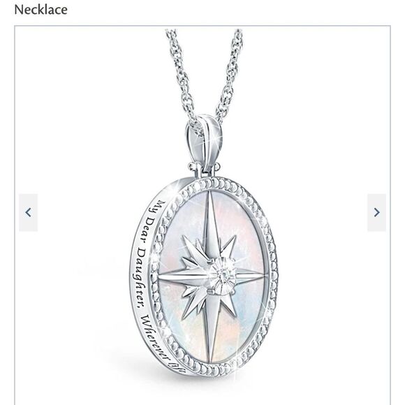 Diamond Sterling Silver ‘Always My Daughter’ Pendant Necklace NEW in box - Picture 2 of 11